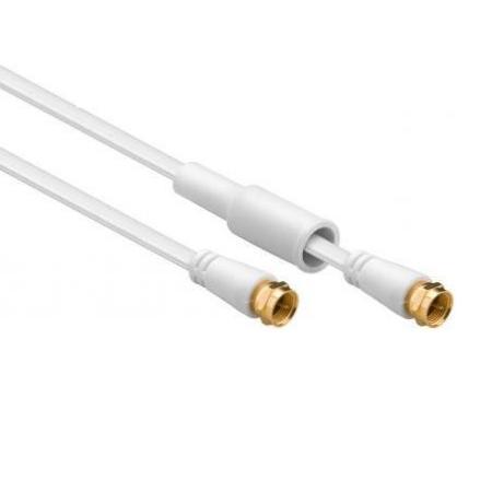 F-connector kabel - 2.5 meter - Wit - Goobay
