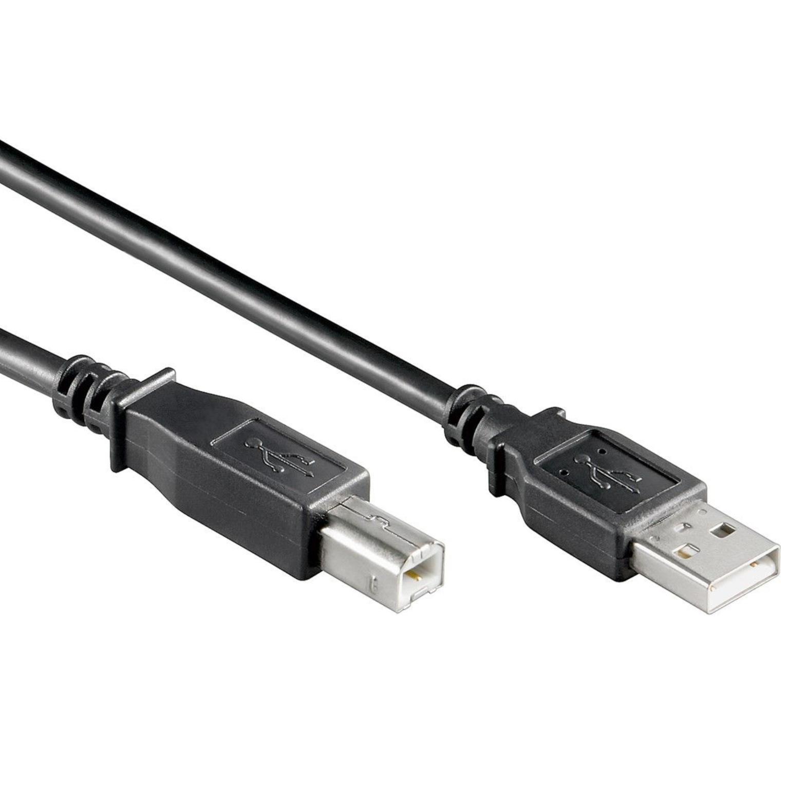 nood Alternatief voorstel auditie USB 2.0 A - B Kabel - Versie: 2.0 - HighSpeed, Aansluiting 1: USB A male,  Aansluiting 2: USB B male, Lengte: 0.25 meter.