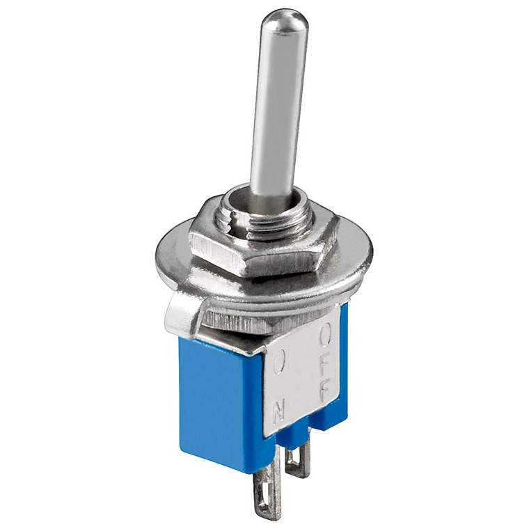 Subminiature toggle switch ON-OFF 2 pin blue housing - Goobay