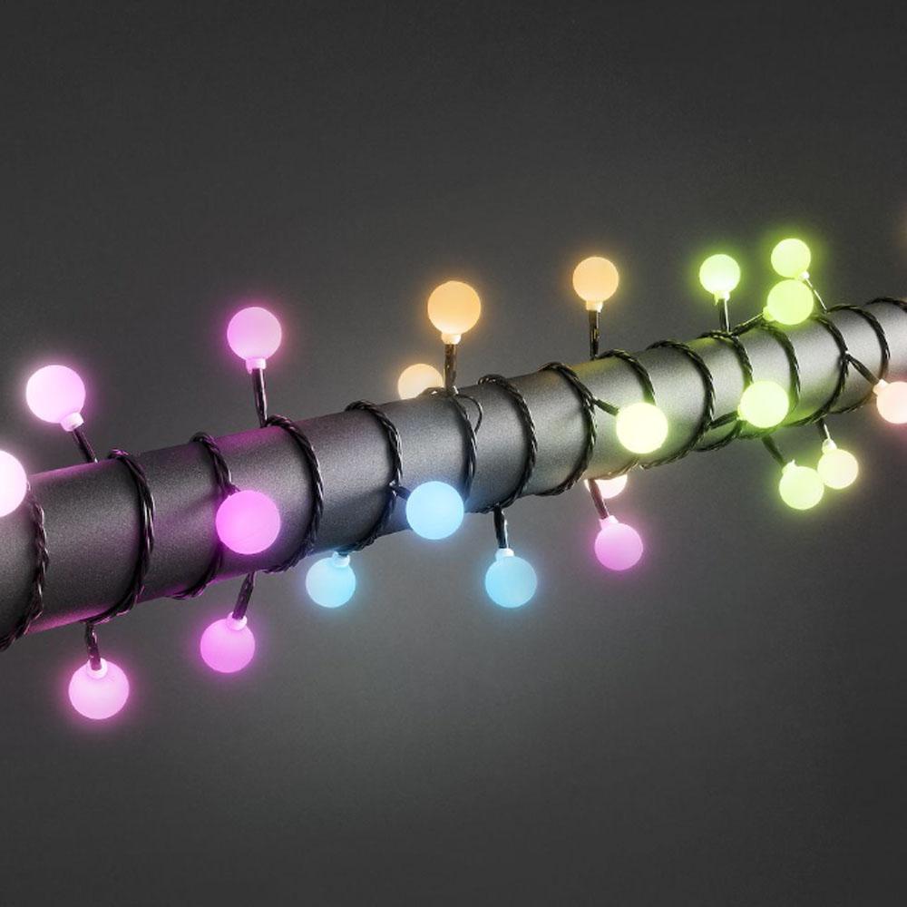 4 meter Lichtsnoer - Soort: Clusterverlichting Lamptype: Led (40 lampjes) Lichtkleur: Multicolor Toepassing: Binnen en buiten Voeding: Netstroom Verlichte lengte: 3.9 Extra: Dimbaar, Lichteffecten