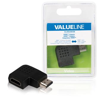 HDMI-adapter HDMI-connector links gehoekt HDMI input zwart Valueli