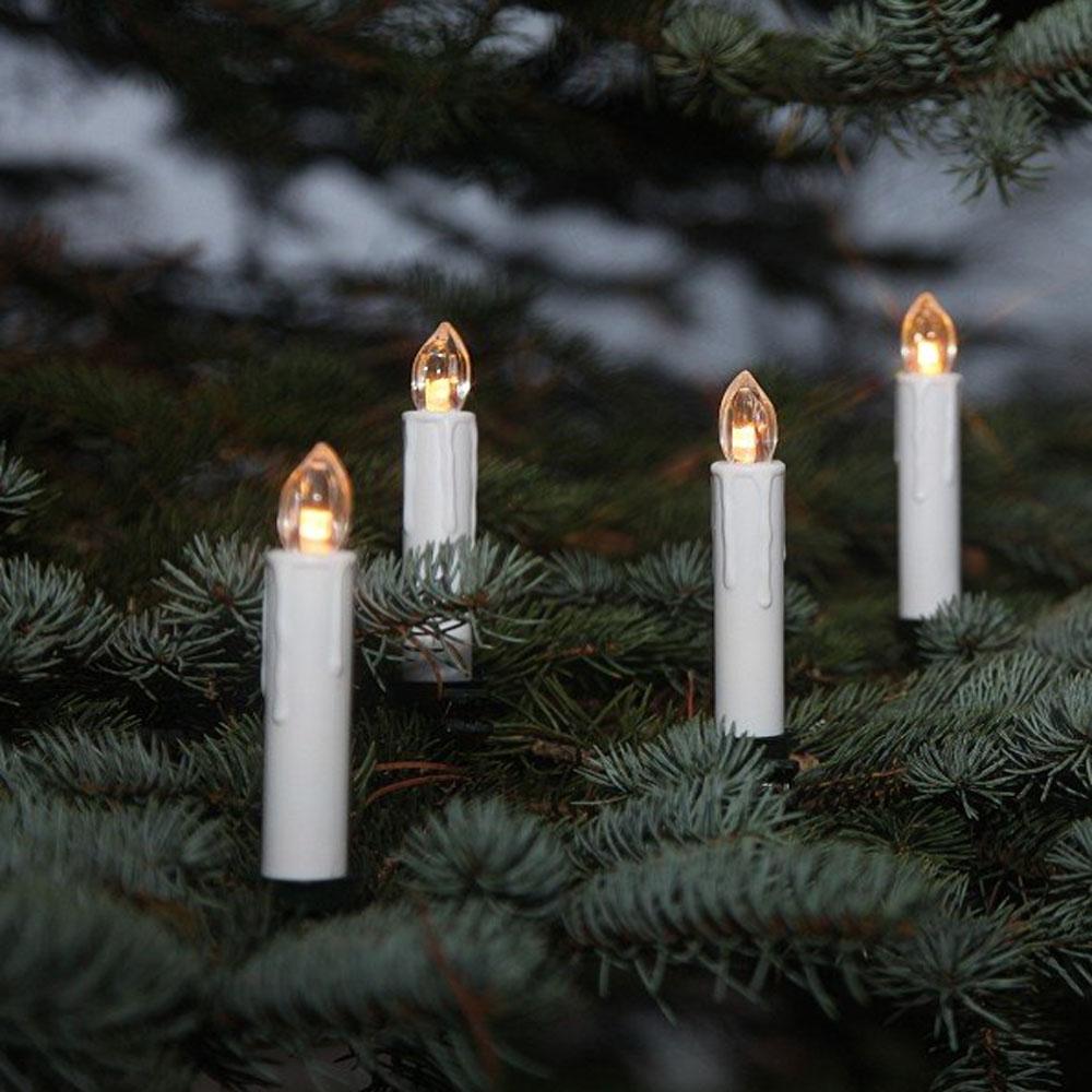 Kerstboomverlichting - Kaars - Lichtkleur: Warm Wit, Lamptype: Toepassing: Binnen, Voeding: 10x AA Batterij (incl.), Aantal kaarsen: 10.