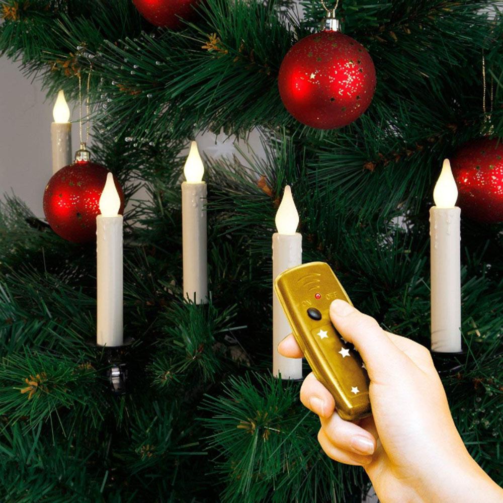 Schurk Dek de tafel slachtoffer Kerstboomverlichting - Kaars - Lichtkleur: Warm Wit, Toepassing: Binnen,  Lichtkleur: Warm wit, Voeding: 10x AA Batterij (incl.), Aantal kaarsen: 10.