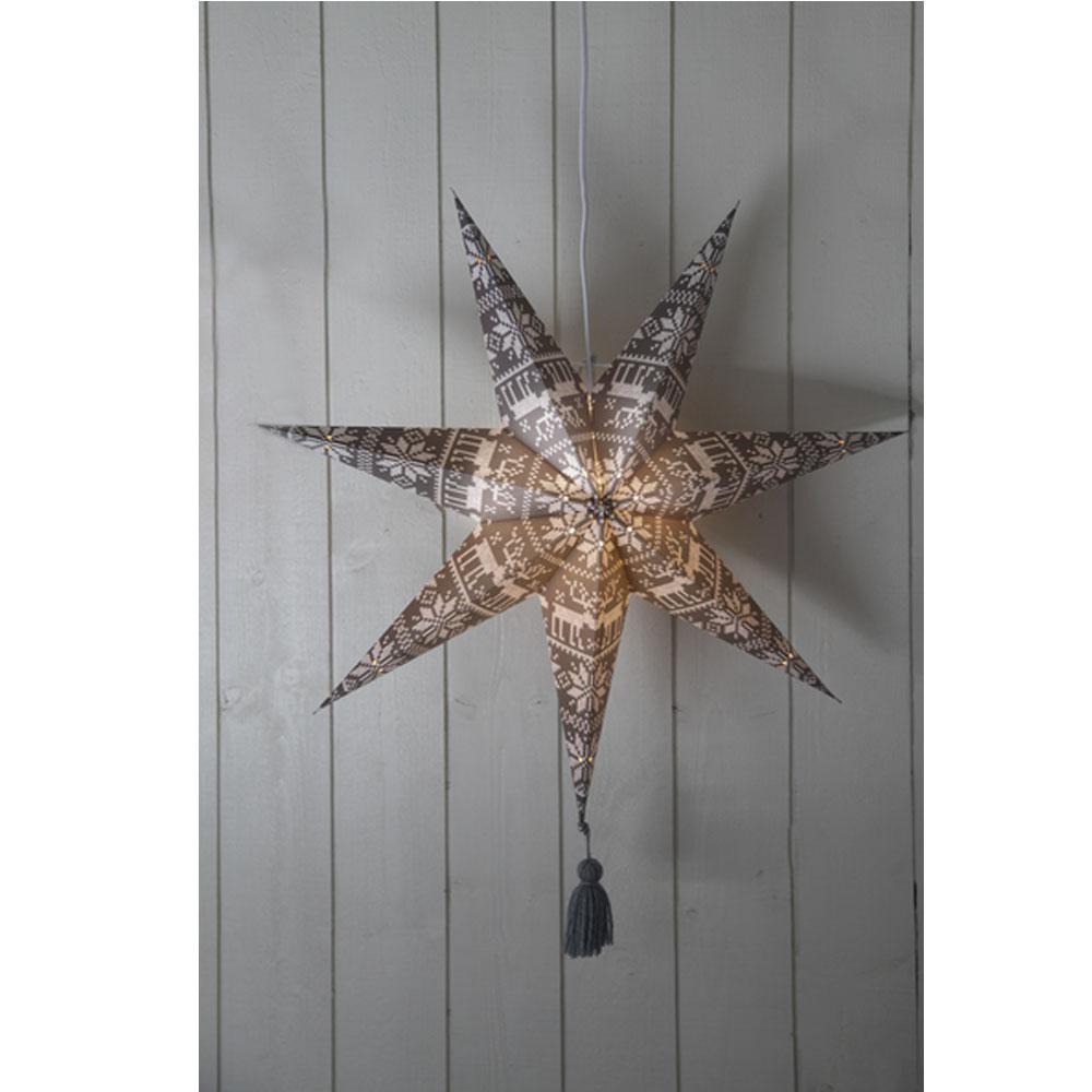 Kerstster Kerstster Grijs/Wit, Type Papier E14 Lamp, Toepassing