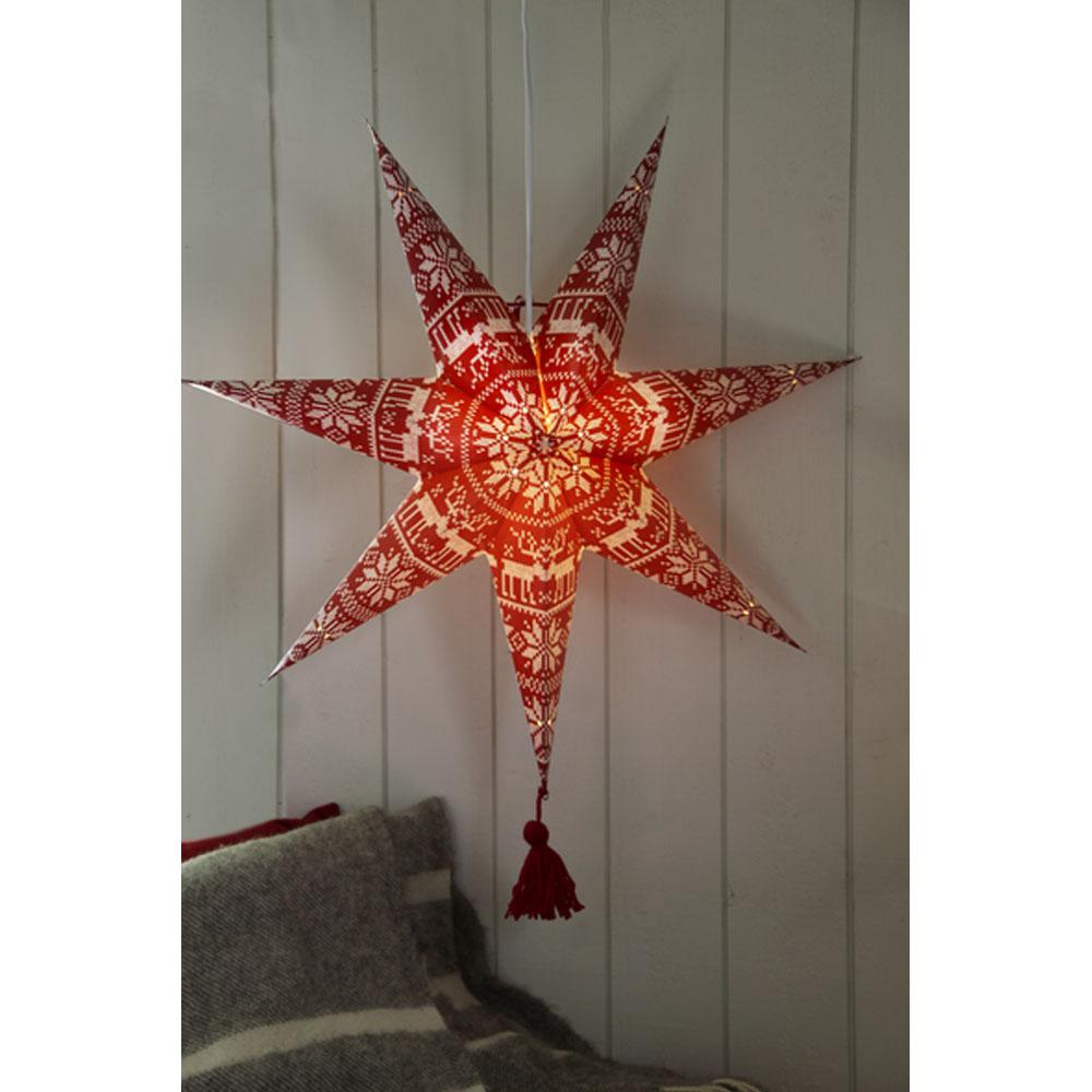 Kerstster Kerstster Rood/Wit, Type Papier E14 Lamp, Toepassing