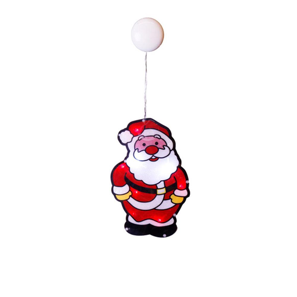 Led kerstfiguur - 1 lampje - 3x AAA batterijen - 18 x 28 centimeter - met zuignap - warm wit
