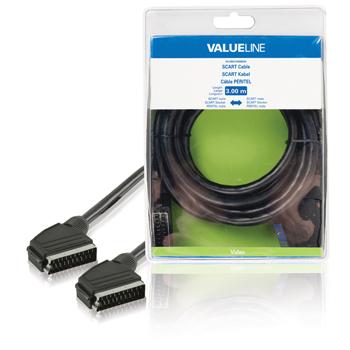 SCART kabel SCART mannelijk SCART mannelijk 3,00 m zwart Valueline