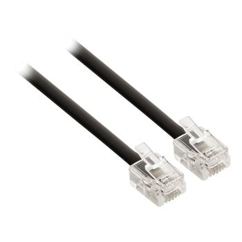 Telecomkabel RJ11 mannelijk RJ11 mannelijk 5,00 m zwart Valueline