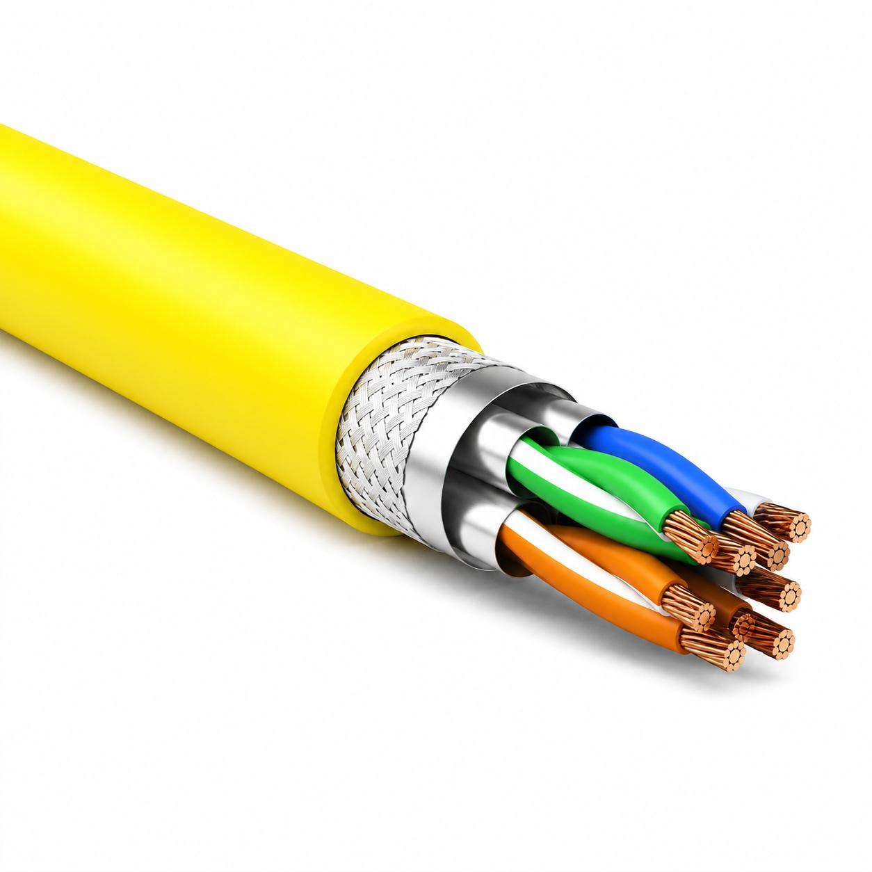 S/FTP kabel - 15 meter - Geel - Allteq