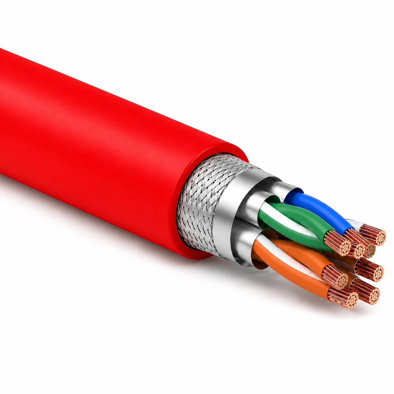 S/FTP kabel - 15 meter - Rood - Allteq