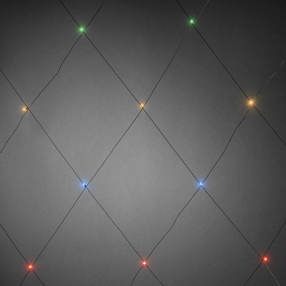 Netverlichting - led kerstverlichting buiten en binnen - 64 lampjes - 2 x 2 meter - multicolor