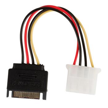 Interne stroom adapterkabel SATA 15-pin mannelijk Molex vrouwelijk 0