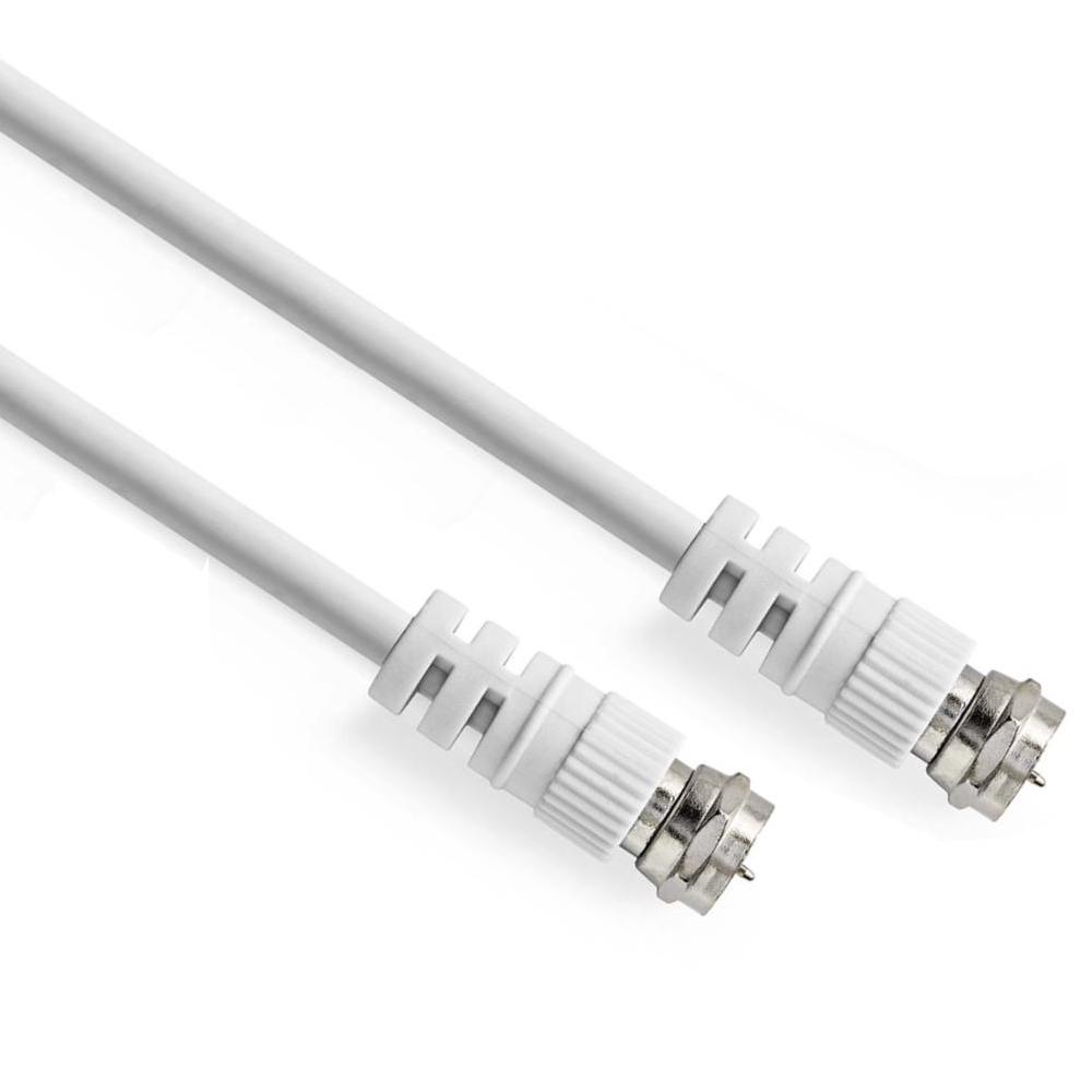 Antenne Kabel Met F-connectors Valueline 1 meter Wit