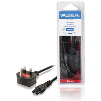 Stroomkabel UK-plug mannelijk IEC-320-C5 2,00 m zwart Valueline