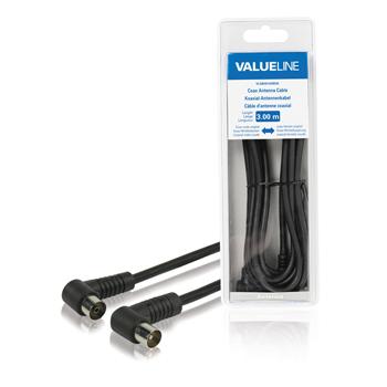 Coax antennekabel coax mannelijk gehoekt coax vrouwelijk gehoekt 3,0