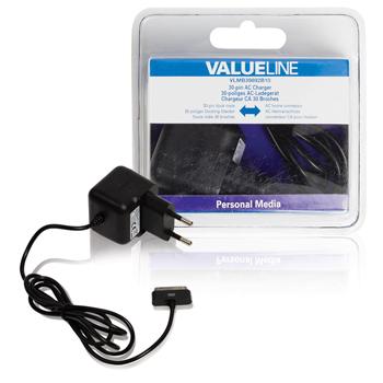 30-pins AC-lader 30-pins dock male AC-huisaansluiting 1,00 m zwart -