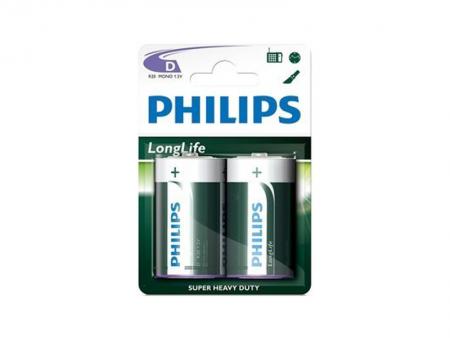 Battery Philips Longlife R20 Mono D 2 Pcs philips kopen in de aanbieding