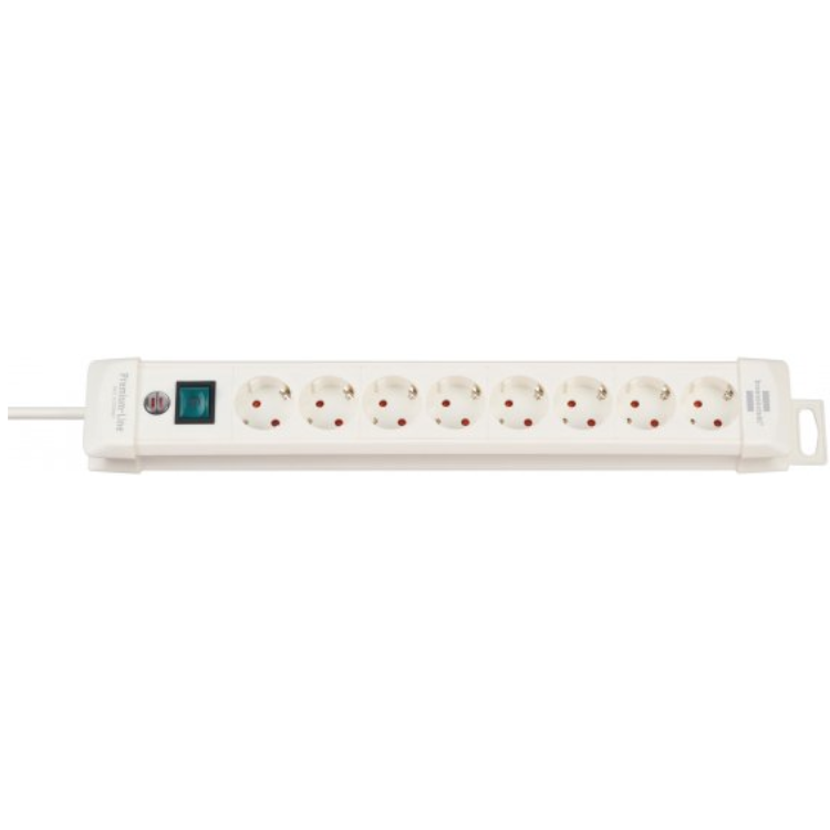 Stekkerdoos Premium-Line 8-voudig wit 3,00 m H05VV-F 3G1,5 Quality4A