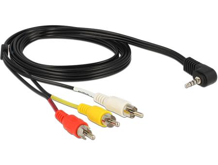 Delock Kabel Jack 3,5 mm 4-pins Stekker gehoekte > 3 x Cinch Stekker 1,5 - Delock