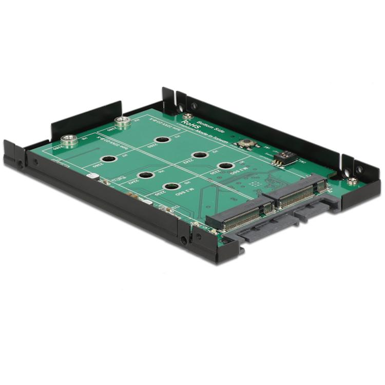 22-Polig SATA naar 2x M.2 NGFF adapter - RAID - Delock