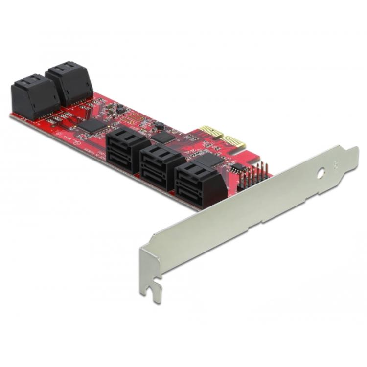 DeLOCK PCI Express Kaart > 10 x Interne SATA 6 Gb/s? Laag profiel uitvoering - Delock