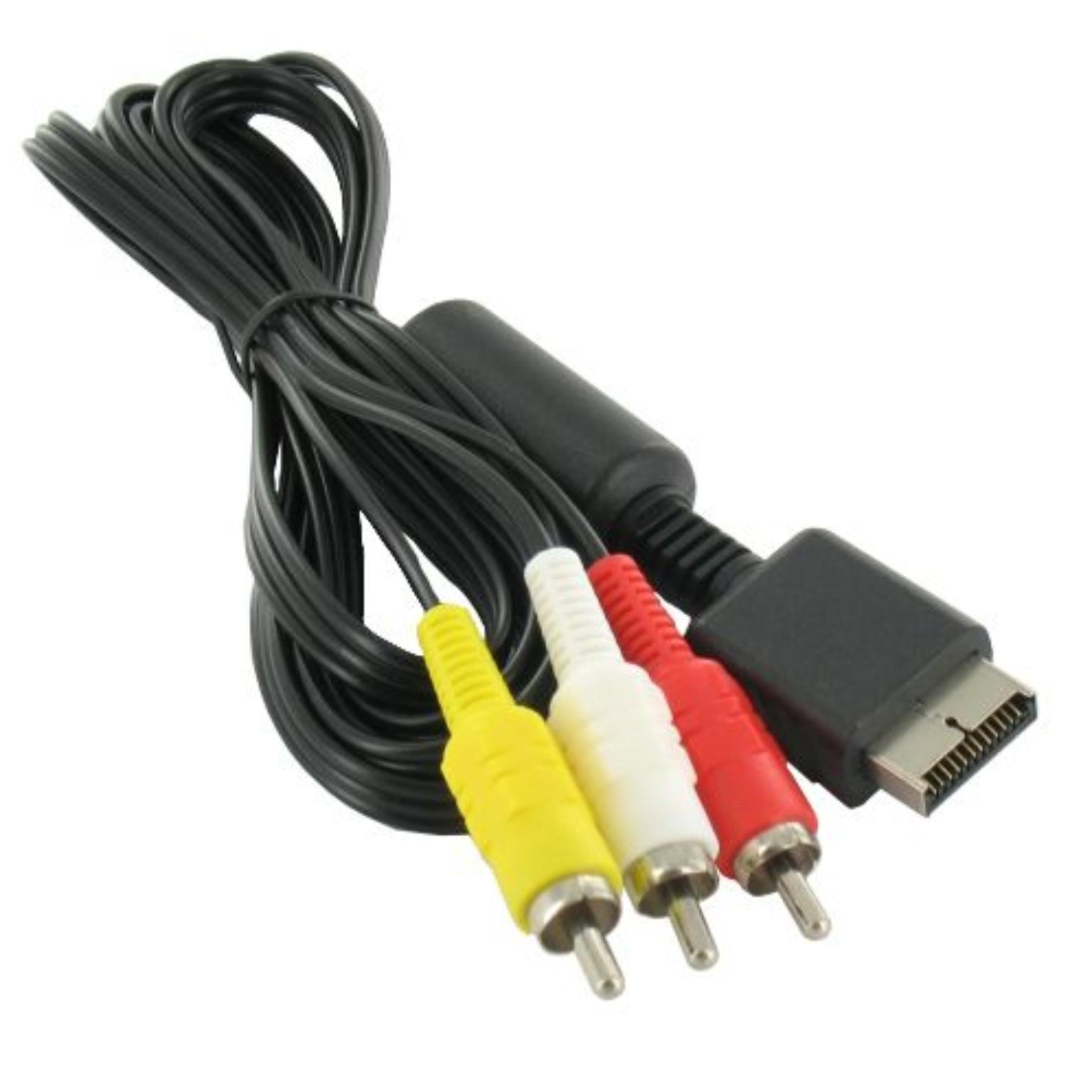 Soms soms mosterd binnen RGB AV Kabel voor Playstation 1, 2 en 3 - PSX kabel, Platform: PS1/PS2/PS3,  Aansluiting 1: PS2 Male, Aansluiting 2: 3x RCA Male, Lengte: 2 Meter,  Kleur: Zwart.