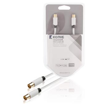 Coax kabel 90 dB coax male male 10,0 m wit KÃÂ¶nig