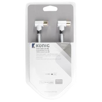 Coax kabel 100 dB coax male haaks female haaks 10,0 m wit KÃÂ¶nig