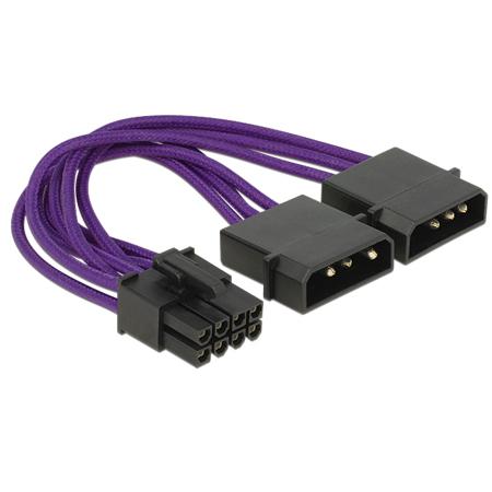 Delock Stromkabel PCI Express 8 Pin Stecker > 2 x 4 Pin Stecker violett - Delock