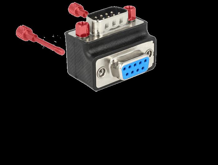 Delock Adapter Sub D 9 Pin Stekker > Aansluiting 90 gehoekte moer en schroef - Delock