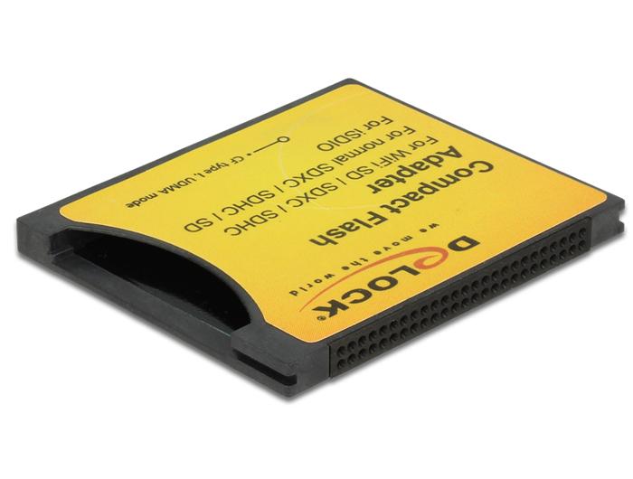 DeLOCK Compact Flash Adapter voor iSDIO (WiFi SD), SDHC, SDXC Multi - Delock