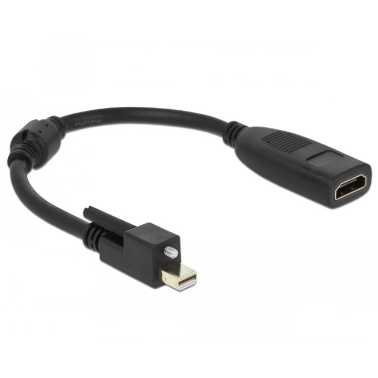 Delock Adapter mini DisplayPort 1.2 Stekker met schroef > HDMI Aansluiting 4K A - Delock