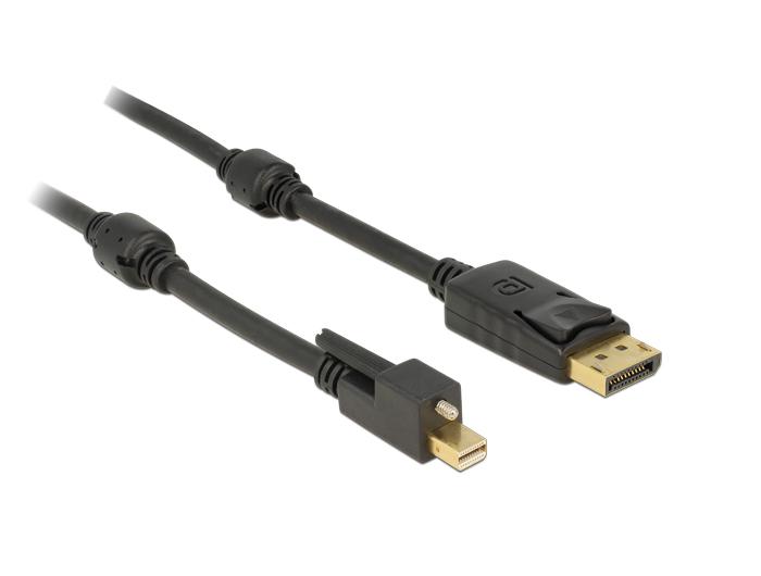 Delock Kabel mini DisplayPort 1.2 Stekker met schroef > DisplayPort Stekker - Delock