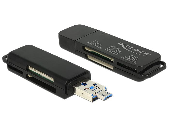 Delock Usb Otg Card Reader Mit 30 A Micro B Kombo Stecker Del delock kopen in de aanbieding Delock Usb Otg Card Reader Mit 30 A Micro B Kombo Stecker Del delock kopen in de aanbieding
