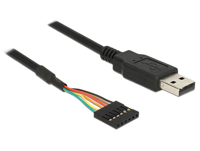 Delock Kabel USB Stekker > TTL 6-polige headeraansluiting 1,8 m (5 V) - Delock