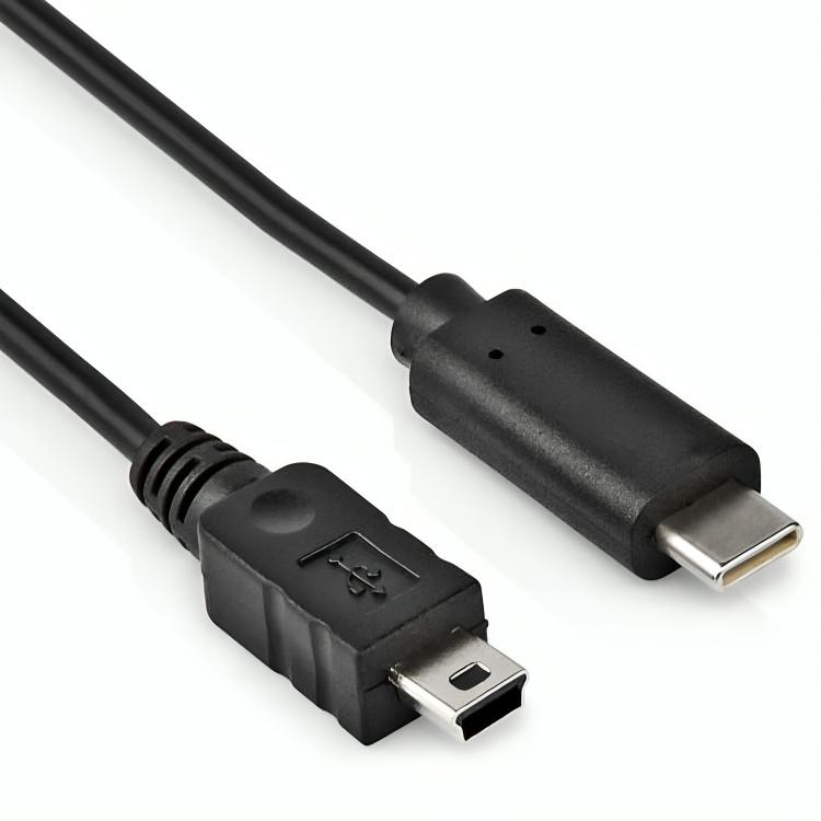 auteursrechten boeren Relativiteitstheorie USB mini naar USB C kabel - 2.0 - Versie: USB 2.0 Aansluiting 1: USB C  male, Aansluiting 2: USB mini male, Max. snelheid: 480 Mb/s, Lengte: 0.5  meter.