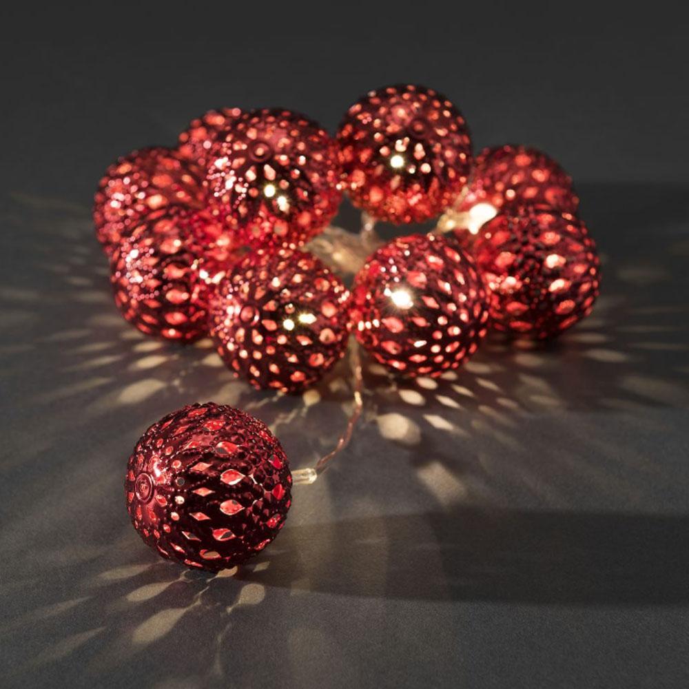 Lichtslinger - led kerstverlichting binnen - 10 lampjes - 0.9 meter - warm wit - 3x AA