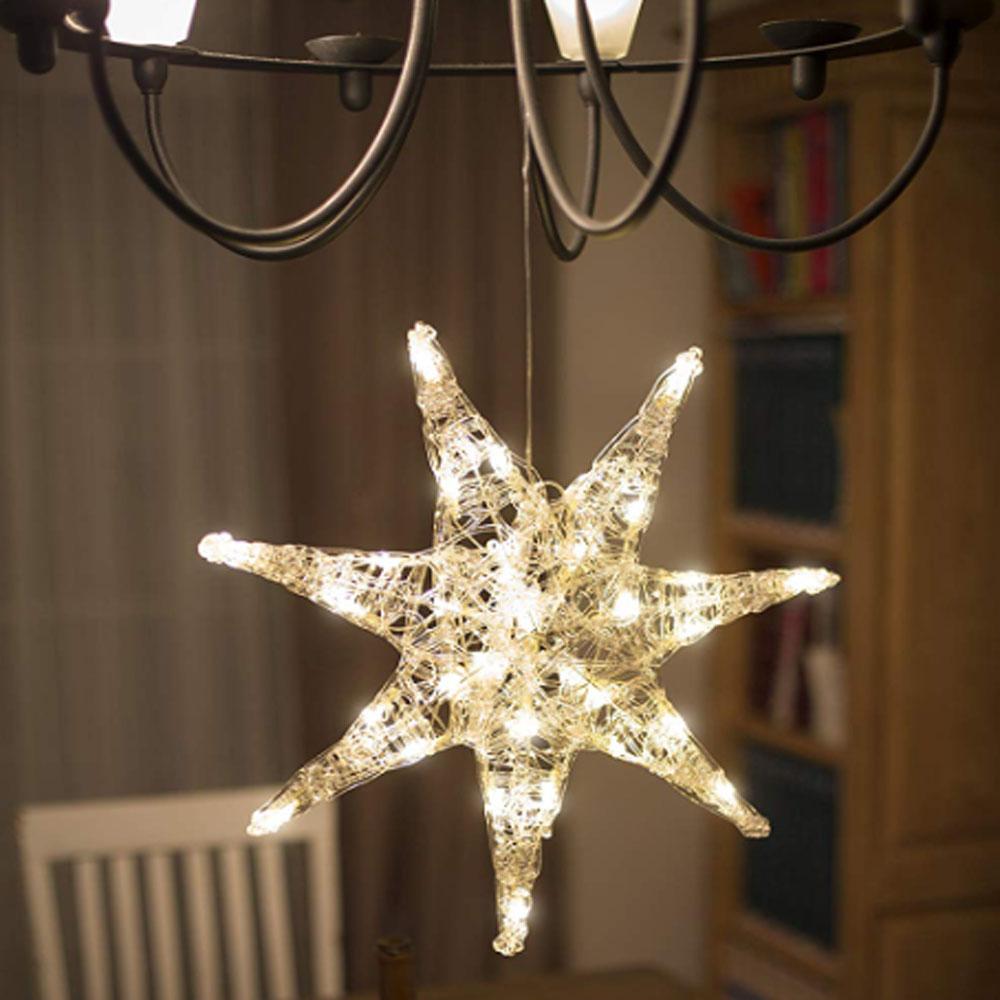 Kerstster met verlichtingsset nr. 56 - Witte ster White Gold