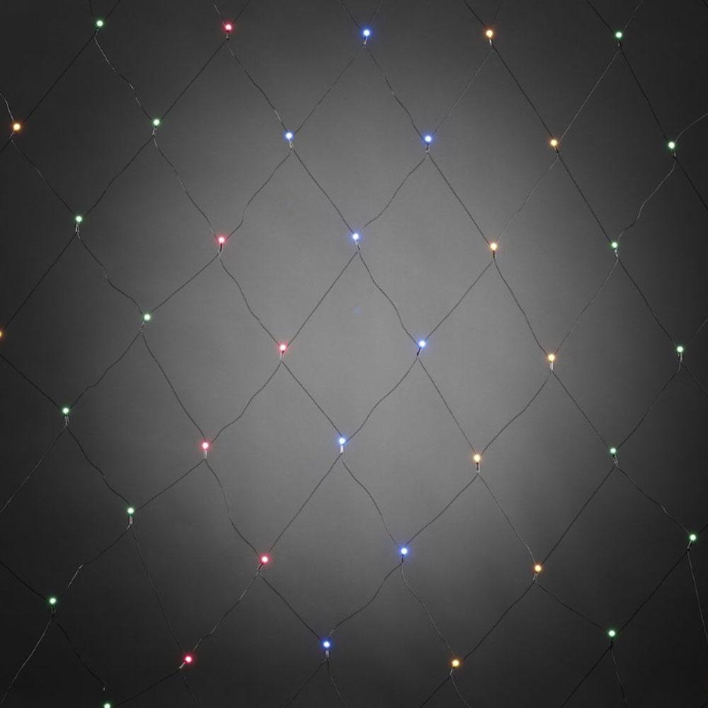 Lichtgordijn - led kerstverlichting buiten en binnen - 2 x 2 meter - 80 lampjes - multicolor