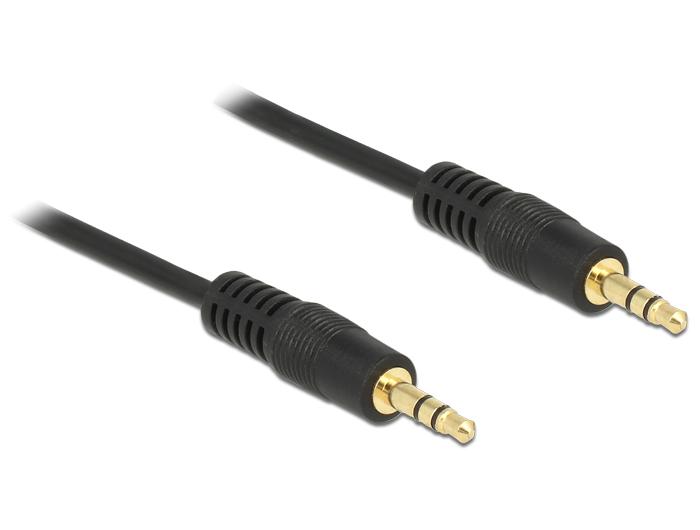 Delock Jackkabel 3,5 mm 3-pins Stekker > Stekker 3 m zwart - Delock