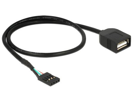 USB Kabel Pin header female> USB 2.0 type A female 40 cm - Delock