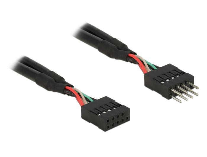 Delock USB 2.0 10 Pin Verlengkabel Stiftconnector > Stiftcontactdoos 25 - Delock