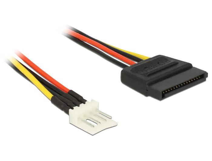 Delock Voedingskabel SATA 15-pins Stekker > 4-pins Floppy Stekker 24 cm - Delock