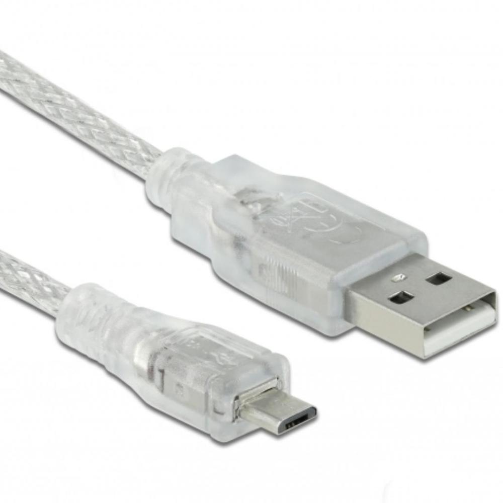 USB Micro Kabel - Versie: 2.0 - Aansluiting 1: Micro USB male, Aansluiting 2: USB A male, Lengte: 5 meter.