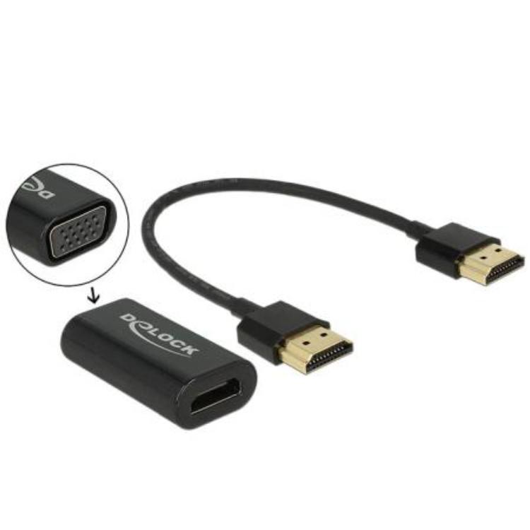 HDMI naar VGA - Zwart - Delock