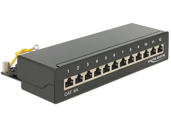 Delock Desktop Patchpanel 12 Port Cat6A Schwarz delock kopen in de aanbieding Delock Desktop Patchpanel 12 Port Cat6A Schwarz delock kopen in de aanbieding