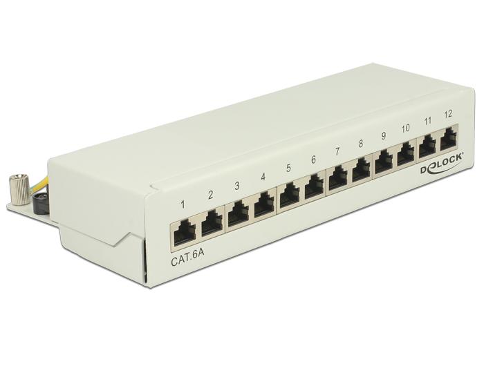 Delock Desktop Patchpanel 12 Port Cat6A Grau delock kopen in de aanbieding Delock Desktop Patchpanel 12 Port Cat6A Grau delock kopen in de aanbieding