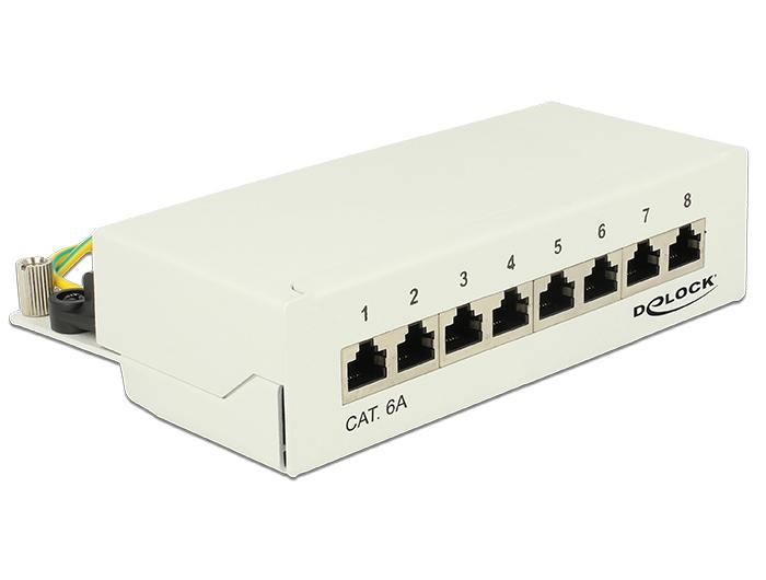 Delock Desktop Patchpanel 8 Port Cat6A Grau delock kopen in de aanbieding Delock Desktop Patchpanel 8 Port Cat6A Grau delock kopen in de aanbieding