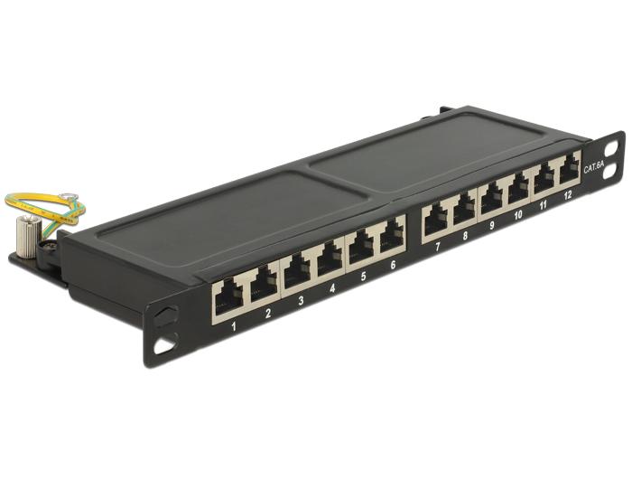 Delock 10 Patchpanel 12 Port Cat6A 05 He Schwarz delock kopen in de aanbieding Delock 10 Patchpanel 12 Port Cat6A 05 He Schwarz delock kopen in de aanbieding