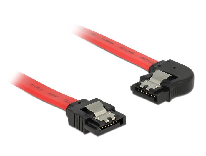 Delock Kabel SATA 6 Gb/s Stekker recht > SATA Stekker links gehoekte 20 cm - Delock